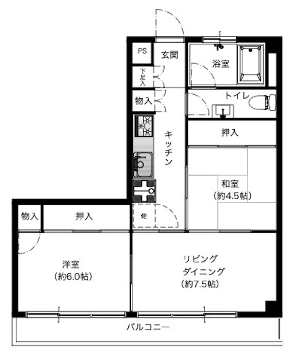 市川シャトー真間の間取り